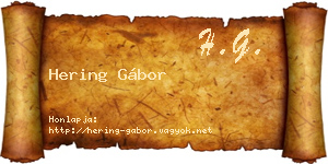 Hering Gábor névjegykártya